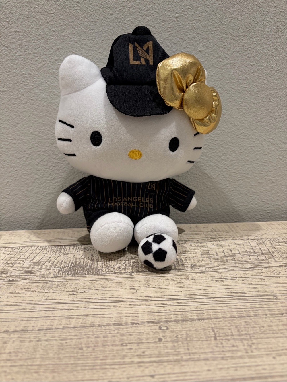 Hello Kitty LAFC Plush Sanrio Doll Black and Gold